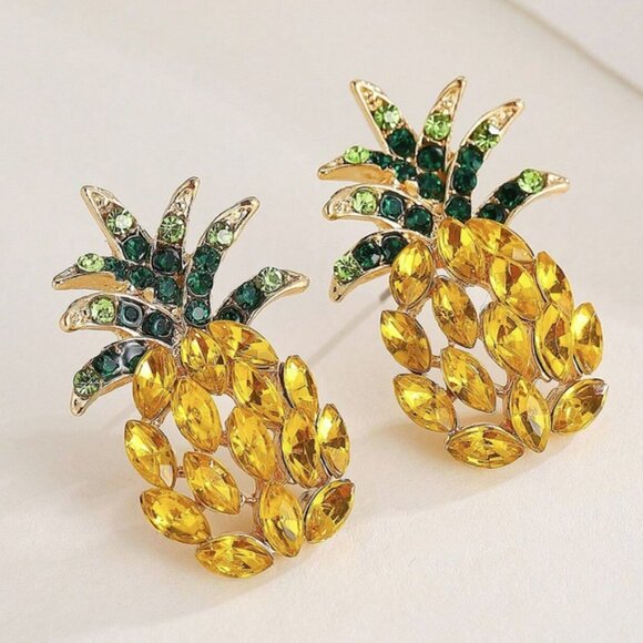 Pineapple Stud Earrings For Women's Summer Beach Accessories - Picture 6 of 7